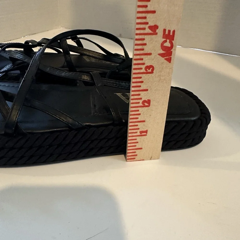 Zara Flatform Leather‎ Rope Strappy Platform Chunky Sandal Size 40 EUC Size 9 - Picture 6 of 6